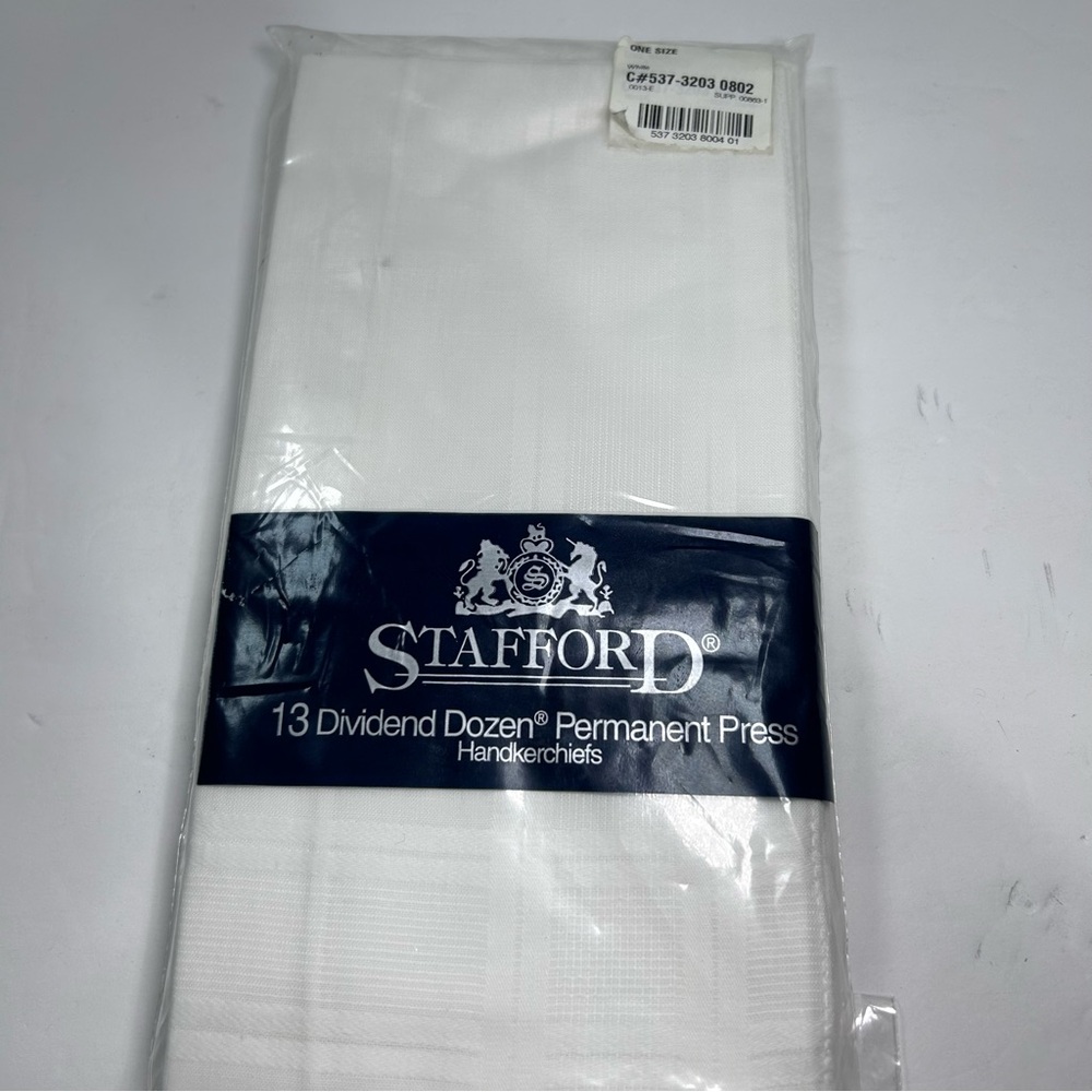 Stafford Classic White 13 Handkerchiefs